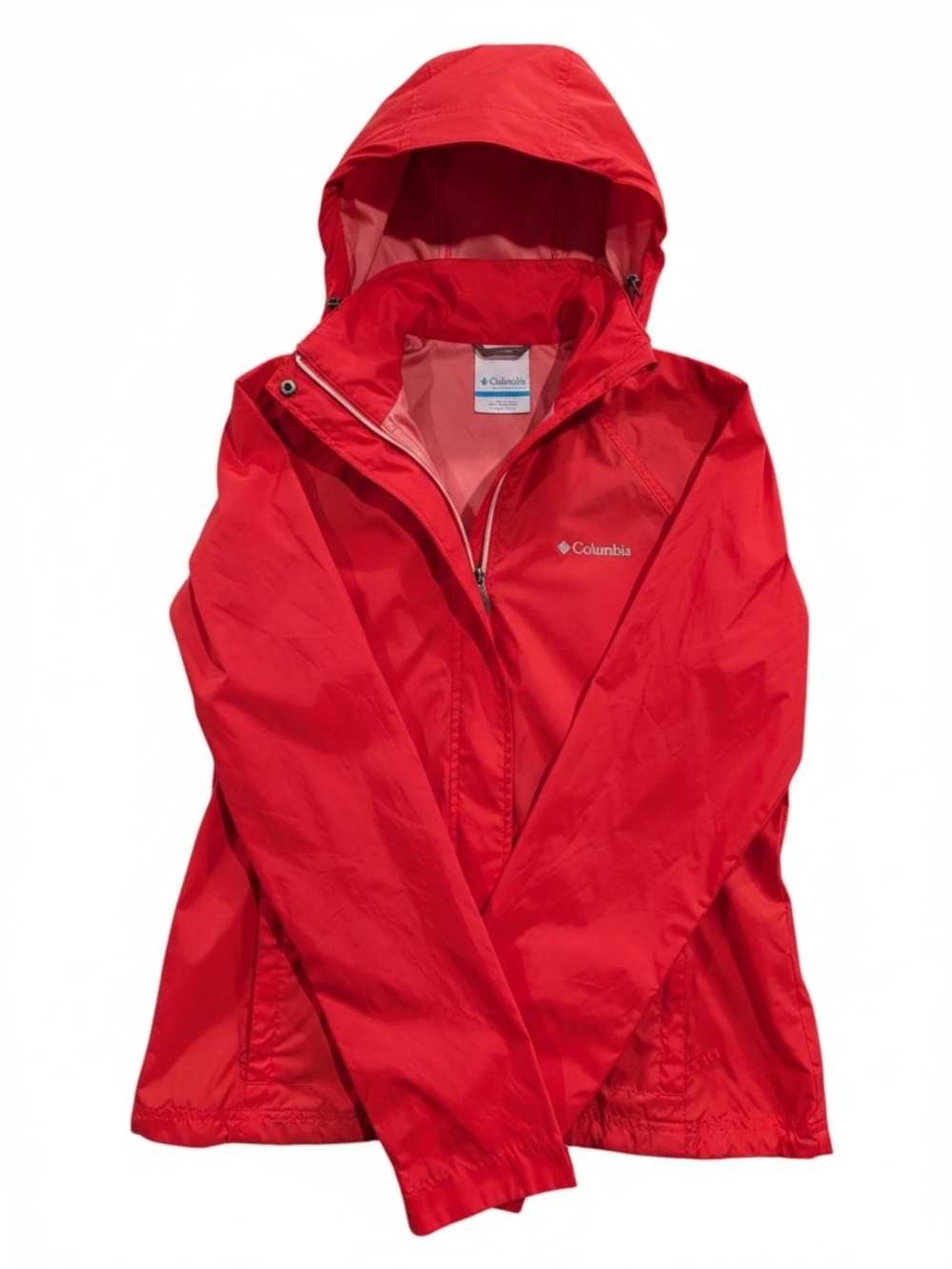 Columbia Arcadia II Rain Jacket Pink Nylon Waterproof Hooded Shell Women's Large
